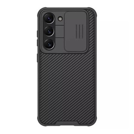 Nillkin Samsung S23 NILLKIN CAMSHIELD PRO szilikon telefonvédő ütésállóság, csíkos, FEKETE