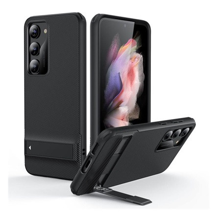 Esr Samsung S23 ESR AIR SHIELD BOOST szilikon telefonvédő ütésállóság, kitámasztó, FEKETE