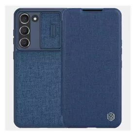   Nillkin Samsung S23 Plus NILLKIN QIN PRO tok álló, szövet hatású FLIP, kameravédő, SÖTÉTKÉK