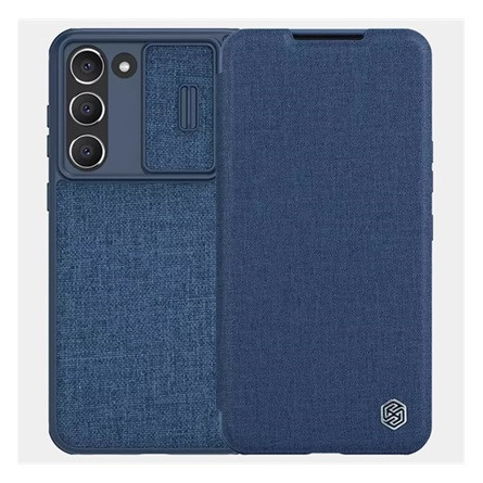 Nillkin Samsung S23 Plus NILLKIN QIN PRO tok álló, szövet hatású FLIP, kameravédő, SÖTÉTKÉK