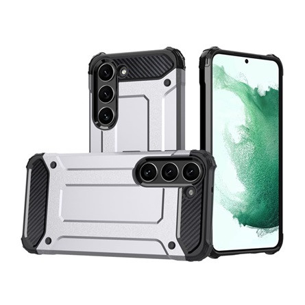 Gigapack Samsung S23 Plus Gigapack Defender szilikon telefonvédő ütésállóság, fémhatás, EZÜST