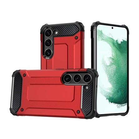 Gigapack Samsung S23 Plus Gigapack Defender szilikon telefonvédő ütésállóság, fémhatás, PIROS