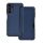 Gigapack Samsung A14 4G Gigapack Tok álló, bőr hatású FLIP, karbon minta, SÖTÉTKÉK