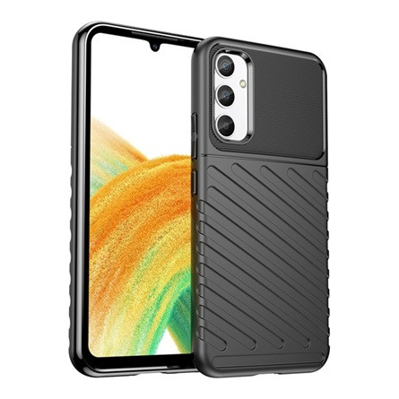 Gigapack Samsung A34 5G Gigapack szilikon telefonvédő ütésállóság, dombor minta, FEKETE