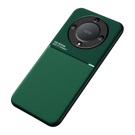 Gigapack Honor Magic5 Lite 5G Gigapack Szilikon telefonvédő ütésállóság, csíkos, SÖTÉTZÖLD