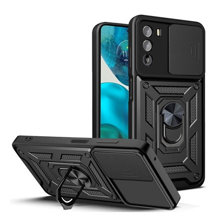 Gigapack Motorola Moto G82 Gigapack Defender szilikon telefonvédő ütésállóság, kameravédő, FEKETE