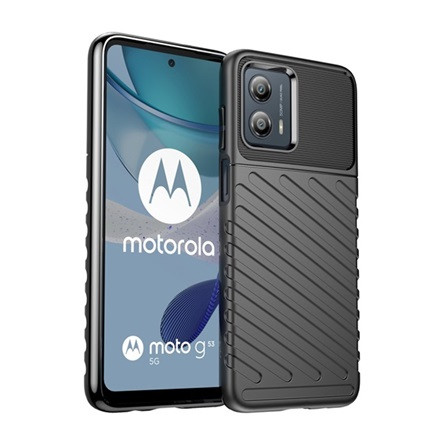 Gigapack Motorola Moto G53 Gigapack szilikon telefonvédő ütésállóság, dombor minta, FEKETE