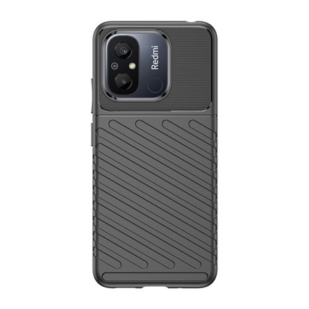 Gigapack Redmi 12C Gigapack Szilikon telefonvédő ütésállóság, dombor minta, FEKETE
