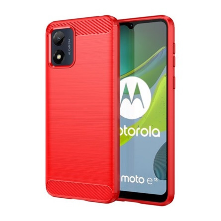 gigapack Motorola Moto E13 GIGAPACK szilikon telefonvédő ütésállóság, karbon minta, PIROS