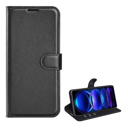 Gigapack Redmi Note 12 5G Gigapack Tok álló, bőr hatású FLIP, prémium, FEKETE