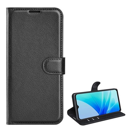 Gigapack Oppo A77 5G Gigapack tok álló, bőr hatású FLIP, prémium, FEKETE