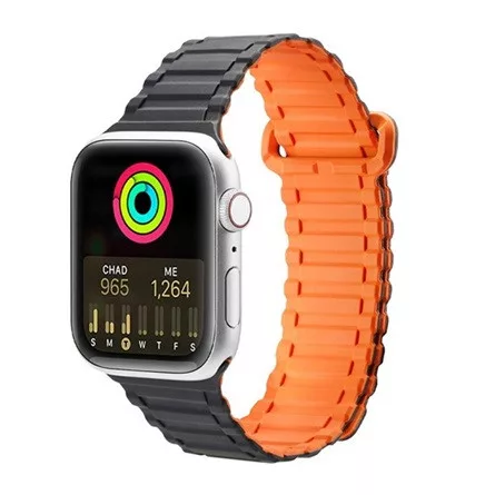 Dux Ducis Apple Watch Series 10 46mm DUX DUCIS pótszíj egyedi méret, mágneses, NARANCSSÁRGA
