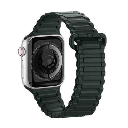 Dux Ducis Apple Watch Series 10 46mm DUX DUCIS pótszíj egyedi méret, mágneses, SÖTÉTZÖLD