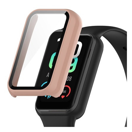Gigapack Amazfit Band 7 Gigapack Műanyag keret ütésálló + kijelzővédő üveg RÓZSASZÍN