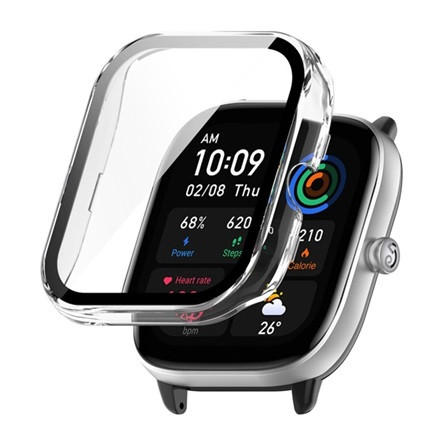 Gigapack Amazfit GTS 4 Mini Gigapack Műanyag keret ütésálló + kijelzővédő üveg ÁTLÁTSZÓ