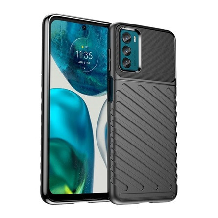 Gigapack Motorola Moto G42 Gigapack szilikon telefonvédő ütésállóság, dombor minta, FEKETE