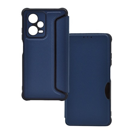 Gigapack Xiaomi Poco X5 5G Gigapack tok álló, bőr hatású FLIP, karbon minta, SÖTÉTKÉK