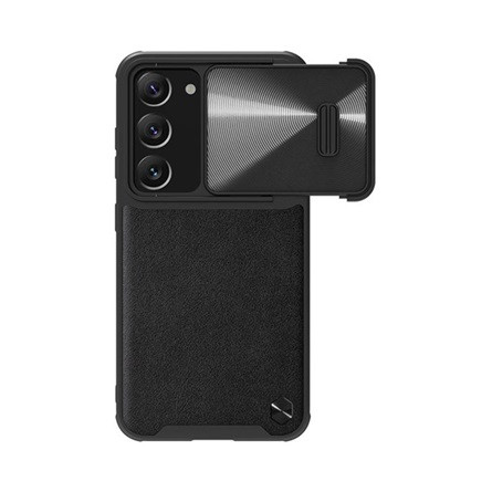 Nillkin Samsung S23 Plus NILLKIN CAMSHIELD LEATHER műanyag telefonvédő ütésállóság, kameravédő, FEKETE