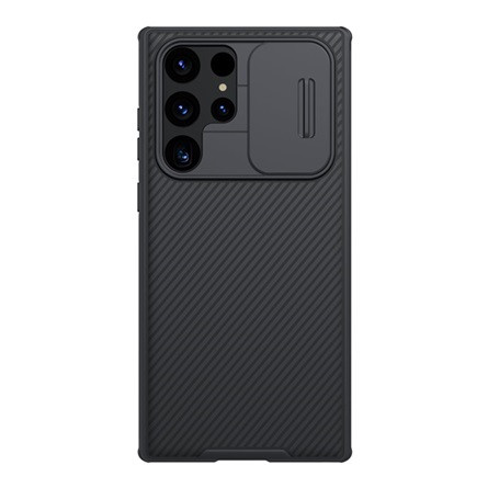 Nillkin Samsung S22 Ultra 5G NILLKIN CAMSHIELD PRO MAGNETIC műanyag telefonvédő ütésállóság, csíkos, FEKETE