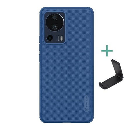 Nillkin Xiaomi 13 Lite NILLKIN SUPER FROSTED műanyag telefonvédő gumírozott, érdes felület + asztali tartó, SÖTÉTKÉK