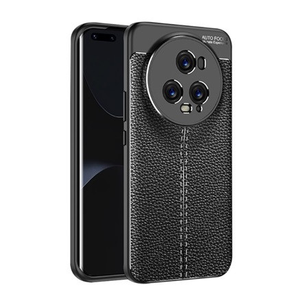 Gigapack Honor Magic5 Pro 5G Gigapack szilikon telefonvédő ütésállóság, varrás minta, FEKETE