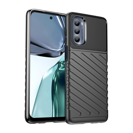 Gigapack Motorola Moto G62 5G Gigapack szilikon telefonvédő ütésállóság, dombor minta, FEKETE