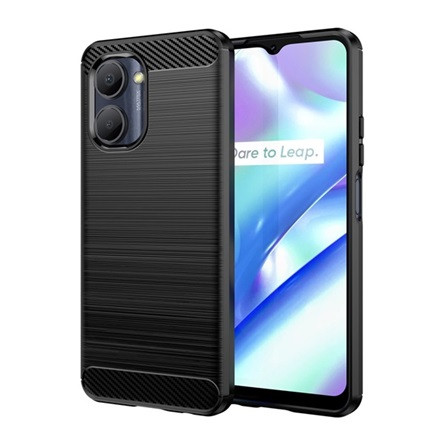 Gigapack Realme C33 Gigapack szilikon telefonvédő ütésállóság, karbon minta, FEKETE