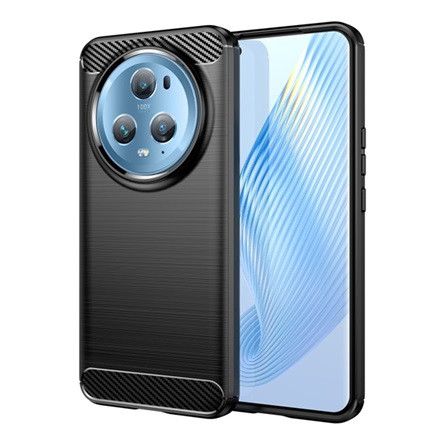 Gigapack Honor Magic5 Pro 5G Gigapack szilikon telefonvédő ütésállóság, karbon minta, FEKETE