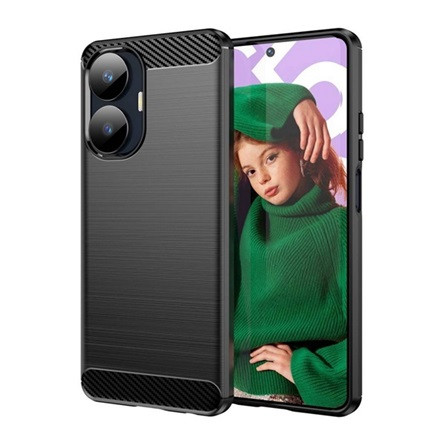 Gigapack Realme C55 Gigapack szilikon telefonvédő ütésállóság, karbon minta, FEKETE