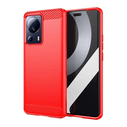 Gigapack Xiaomi 13 Lite Gigapack szilikon telefonvédő ütésállóság, karbon minta, PIROS