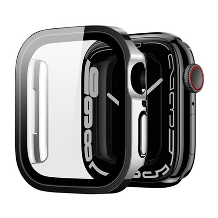 Dux Ducis Apple Watch Series 9 45mm DUX DUCIS HAMO műanyag keret ütésállóság, fém hatás + kijelzővédő, FEKETE