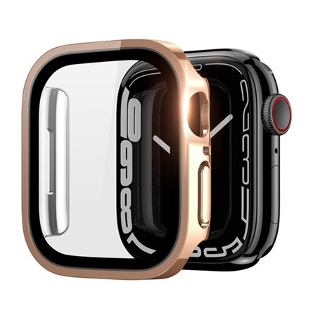 Dux Ducis Apple Watch Series 9 45mm DUX DUCIS HAMO műanyag keret ütésállóság, fém hatás + kijelzővédő, RÓZSASZÍN