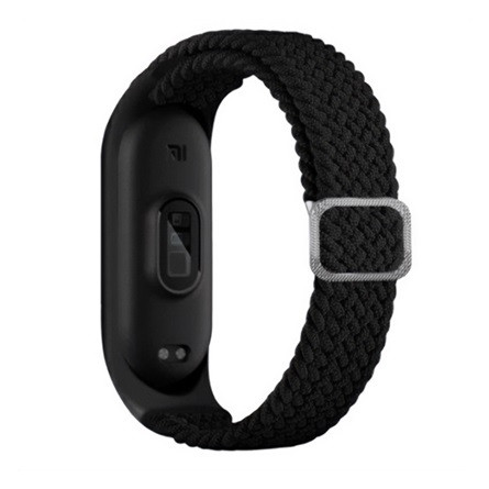 Gigapack Xiaomi Mi Band 5 Gigapack pótszíj egyedi méret, szőtt minta, FEKETE