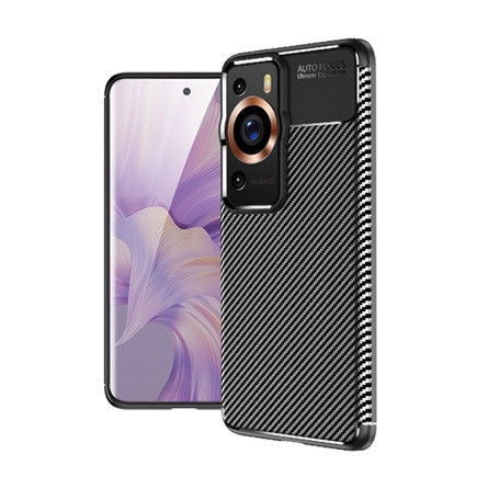 Gigapack Huawei P60 Pro Gigapack szilikon telefonvédő ütésállóság, karbon minta, FEKETE