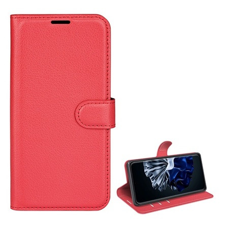 Gigapack Huawei P60 Pro Gigapack tok álló, bőr hatású FLIP, prémium, PIROS