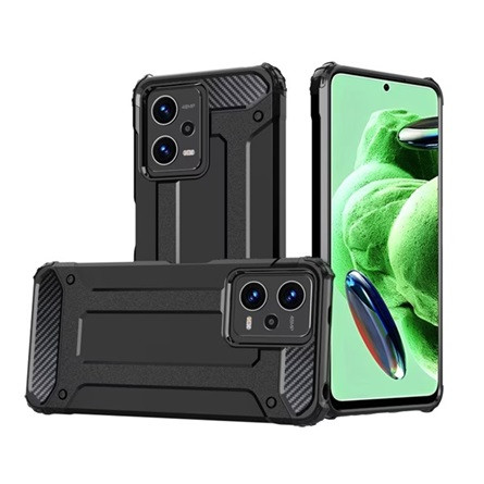 Gigapack Xiaomi Poco X5 5G Gigapack Defender szilikon telefonvédő ütésállóság, fémhatás, FEKETE