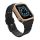 Gigapack Apple Watch Series 9 41mm Gigapack Pótszíj egyedi méret, ütésállóság + szilikon keret, FEKETE/ROZÉARANY