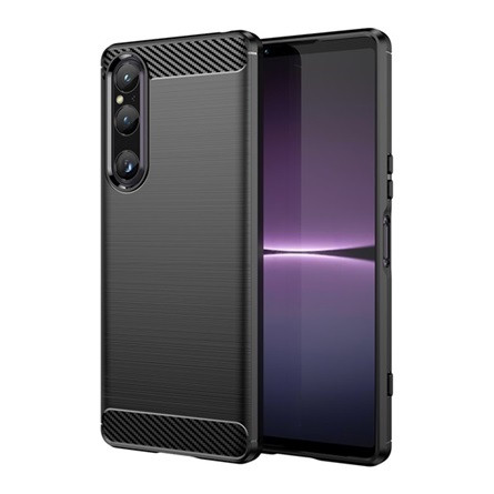 Gigapack Sony Xperia 1 V Gigapack szilikon telefonvédő ütésállóság, karbon minta, FEKETE