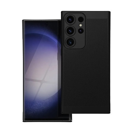 Gigapack Samsung S23 Ultra Gigapack műanyag telefonvédő légáteresztő, kameravédő, FEKETE