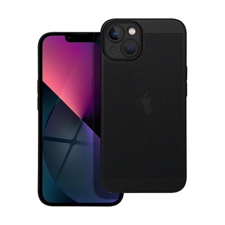 Gigapack iPhone 13 GIGAPACK műanyag telefonvédő légáteresztő, kameravédő, FEKETE