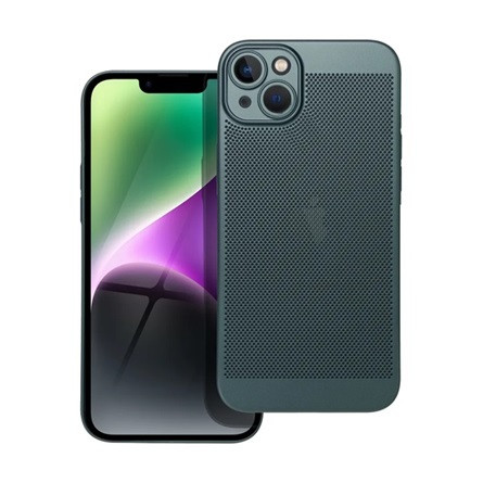 Gigapack iPhone 14 Plus Gigapack műanyag telefonvédő légáteresztő, kameravédő, SÖTÉTZÖLD