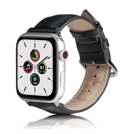 Gigapack Apple Watch Series 10 46mm Gigapack Pótszíj egyedi méret, bőr hatású, FEKETE