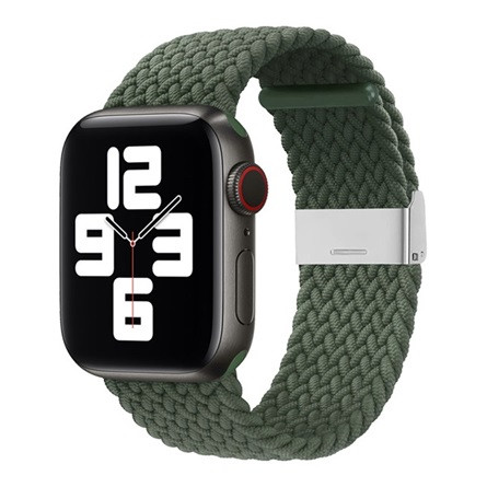 Gigapack Apple Watch Series 10 46mm Gigapack Pótszíj egyedi méret, textil, SÖTÉTZÖLD