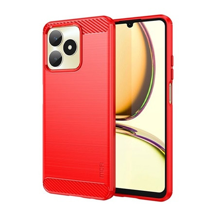 Mofi Realme C51 4G MOFI szilikon telefonvédő ütésállóság, karbon minta, PIROS