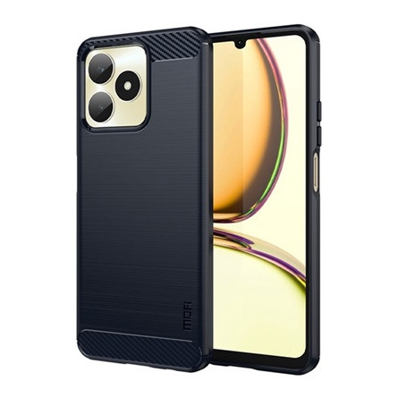 Mofi Realme C51 4G MOFI szilikon telefonvédő ütésállóság, karbon minta, SÖTÉTKÉK