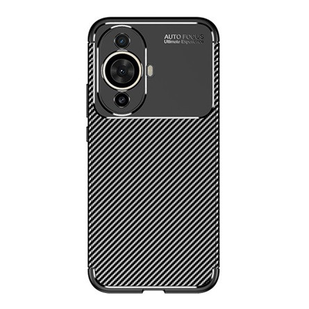 Gigapack Huawei Nova 11 Gigapack szilikon telefonvédő ütésállóság, karbon minta, FEKETE