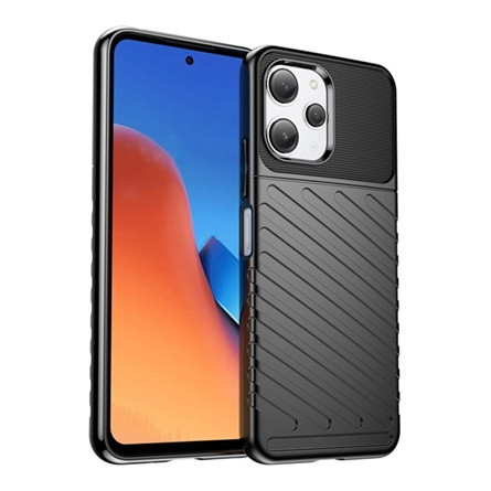 Gigapack Redmi 12 Gigapack Szilikon telefonvédő ütésállóság, dombor minta, FEKETE