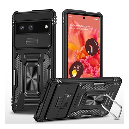 Gigapack Google Pixel 7a Gigapack Defender szilikon telefonvédő ütésállóság, kameravédő, FEKETE