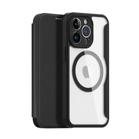 Dux Ducis iPhone 13 Pro Max DUX DUCIS SKIN X PRO tok álló, bőr hatású FLIP, MagSafe, FEKETE