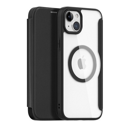 Dux Ducis iPhone 15 DUX DUCIS SKIN X PRO tok álló, bőr hatású FLIP, MagSafe, FEKETE